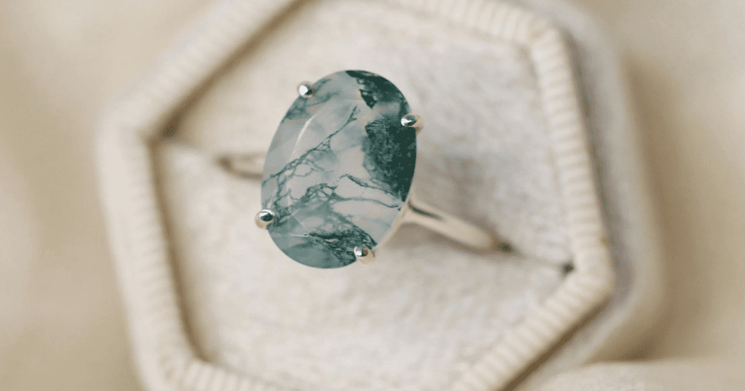 Grounding Your Love in Nature with Moss Agate Engagement Rings