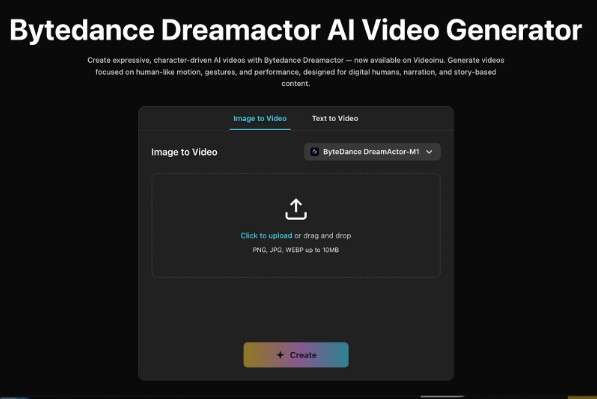 How to Use Bytedance Dreamactor AI Video Generator for Free on Videoinu